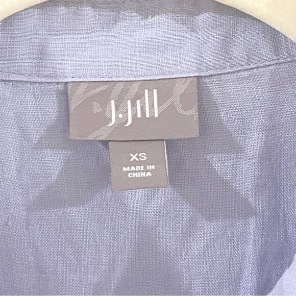 J. Jill button front linen blend shirt womans blouse size XS lavender blue - Picture 3 of 6
